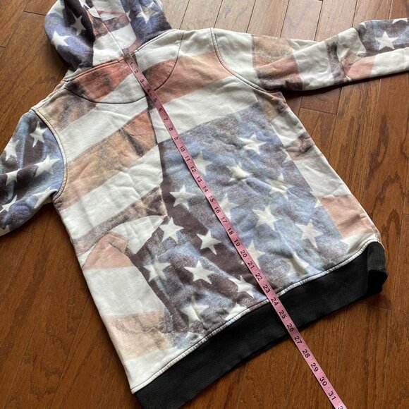 rare all over american flag print ksubii pullover hoodie - Picture 4 of 6